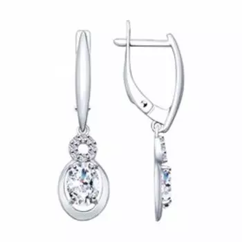 Серебряные серьги с фианитами