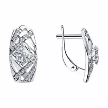 Серебряные серьги с фианитами