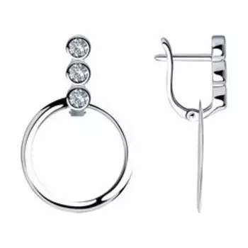 Серебряные серьги с фианитами