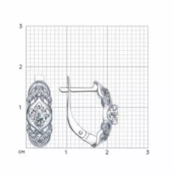 Серебряные серьги с фианитами