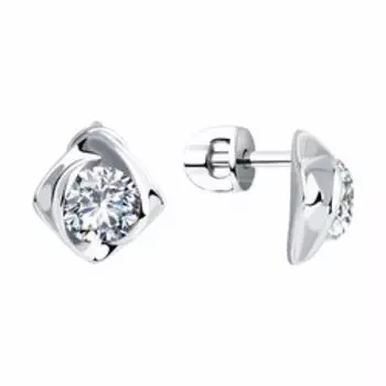 Серебряные серьги с фианитами