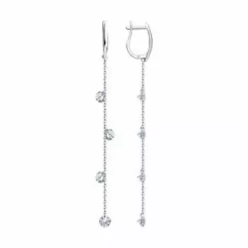 Серебряные серьги с фианитами