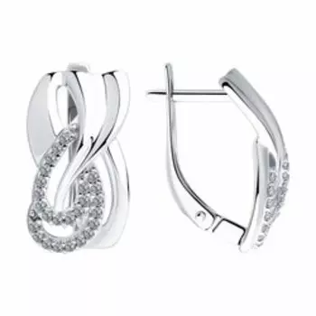 Серебряные серьги с фианитами