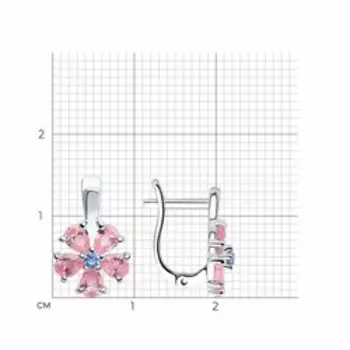 Серебряные серьги с фианитами