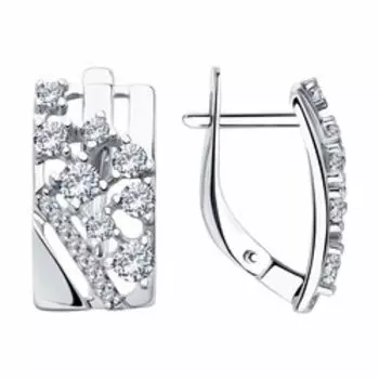 Серебряные серьги с фианитами