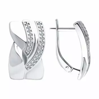 Серебряные серьги с фианитами