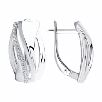 Серебряные серьги с фианитами