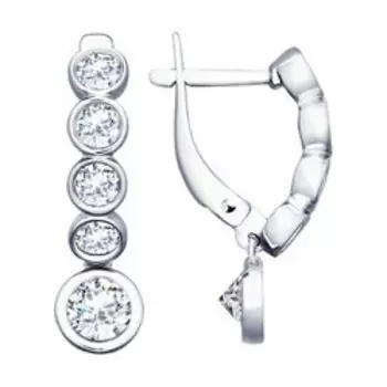 Серебряные серьги с фианитами