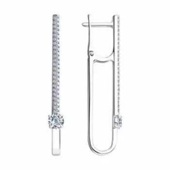 Серебряные серьги с фианитами