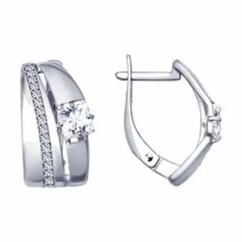 Серебряные серьги с фианитами