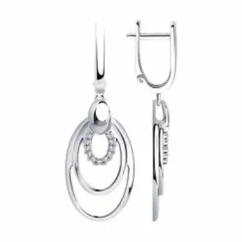 Серебряные серьги с фианитами