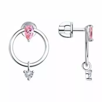 Серебряные серьги с фианитами