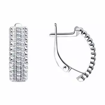 Серебряные серьги с фианитами