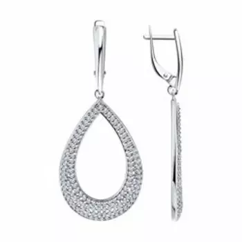 Серебряные серьги с фианитами