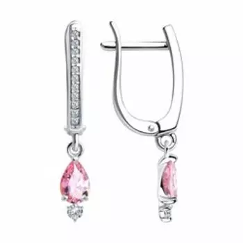 Серебряные серьги с фианитами