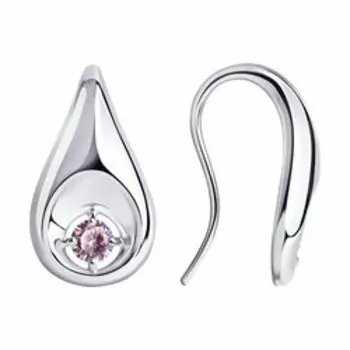 Серебряные серьги с фианитами