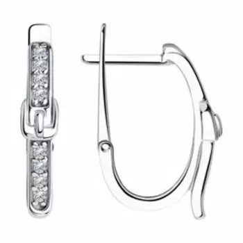 Серебряные серьги с фианитами