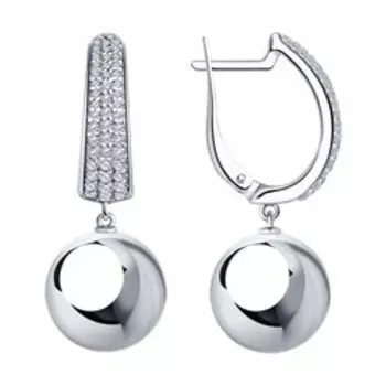 Серебряные серьги с фианитами