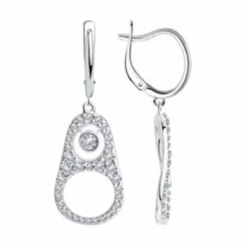 Серьги SKLV из серебра с фианитами