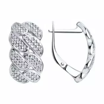 Серебряные серьги с фианитами