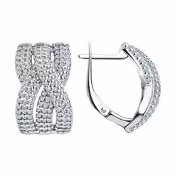 Серебряные серьги с фианитами