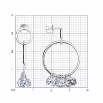 Серебряные серьги с фианитами