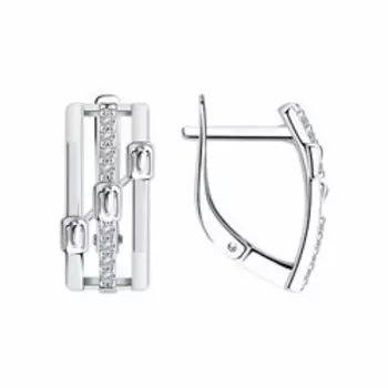 Серебряные серьги с фианитами