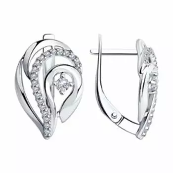 Серебряные серьги с фианитами