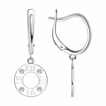 Серебряные серьги с фианитами