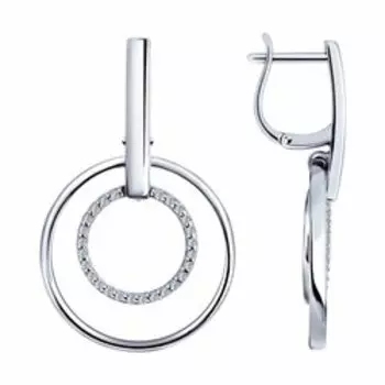 Серебряные серьги с фианитами