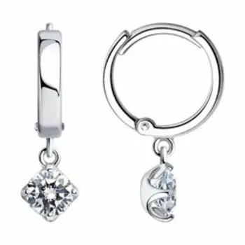 Серебряные серьги с фианитами