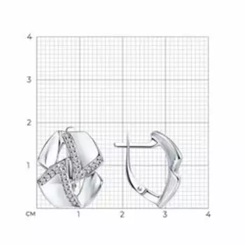 Серебряные серьги с фианитами