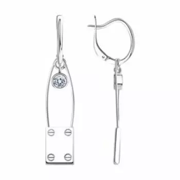 Серебряные серьги с фианитами