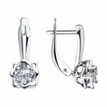 Серебряные серьги с фианитами