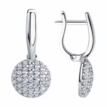 Серебряные серьги с фианитами