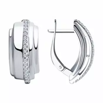 Серебряные серьги с фианитами