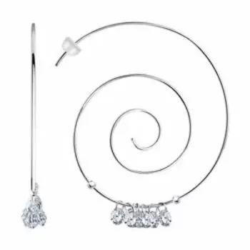 Серьги из серебра с фианитами