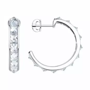 Серебряные серьги с фианитами