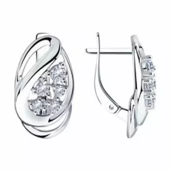 Серебряные серьги с фианитами