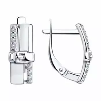 Серебряные серьги с фианитами