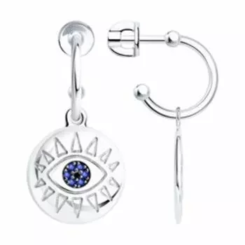 Серебряные серьги с фианитами