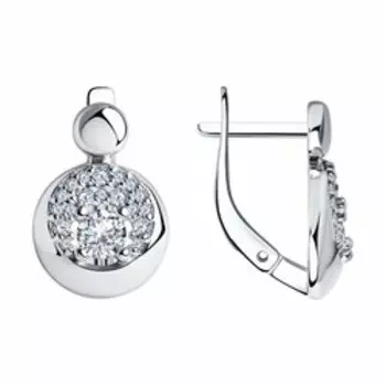 Серебряные серьги с фианитами