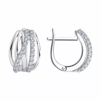 Серебряные серьги с фианитами