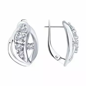 Серебряные серьги с фианитами