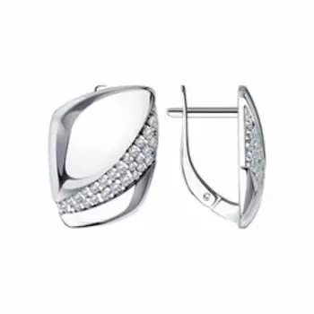 Серьги из серебра с фианитами
