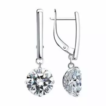 Серебряные серьги с фианитами