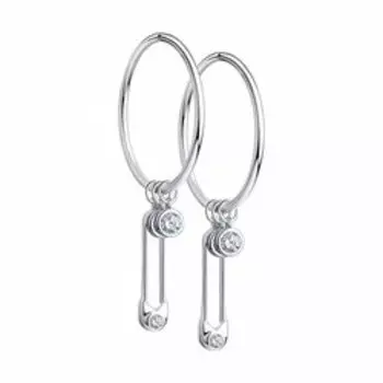 Серебряные серьги с фианитами