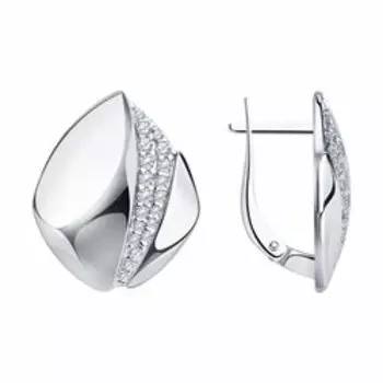 Серебряные серьги с фианитами