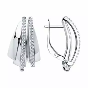 Серебряные серьги с фианитами