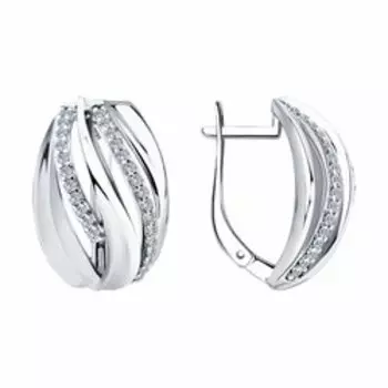 Серебряные серьги с фианитами